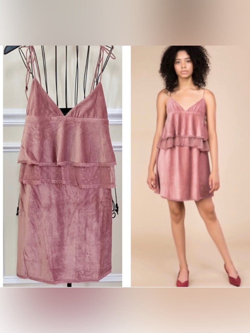 POL Pink Shoulder Tie Mini Dress